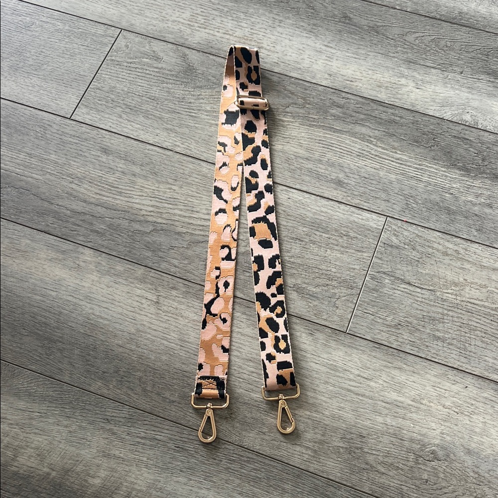 Pink Leopard Print Strap with Gold Accents
